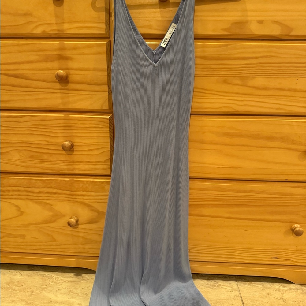 ZARA - Elegant Blue Sleeveless Extra long Dress -  sz S